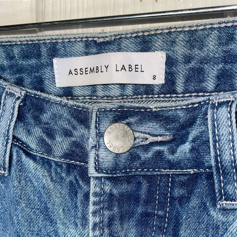 ASSEMBLY LABEL x REVOLVE High Rise Button Fly Straight Leg Jeans Size 8 - Picture 10 of 13